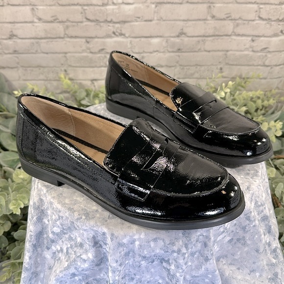 Kelly+Katie Blair Black Patent Round Toe Penny Loafer Dress Flats WMS 10M🖤NWOT - Picture 10 of 10